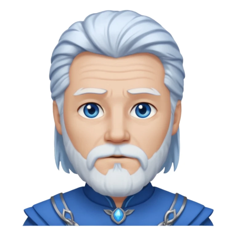 Odin with blue eyes, white hair, blue outfit sticker