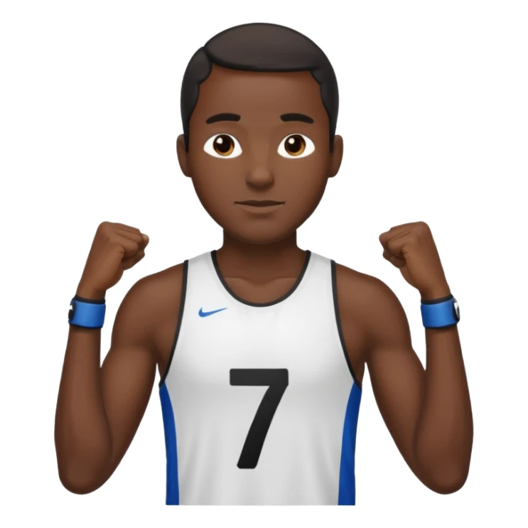 black man Number 7 Printed Athlete sticker