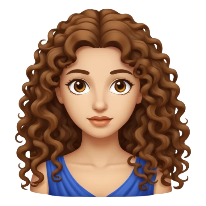 attractive Greek woman with long curly hair and light skin sticker