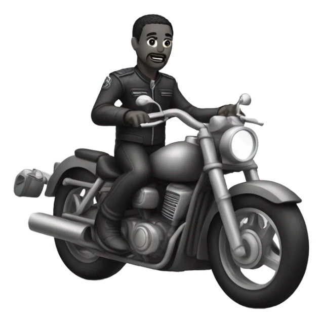 monochrome portrait of a man riding motorcycle  sticker