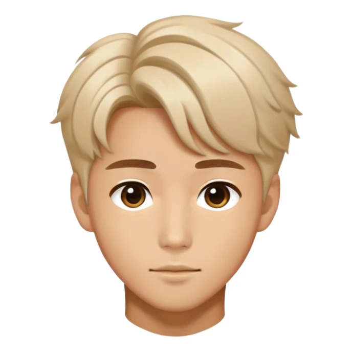 Handsome K-pop male idol face with stylish hair sticker