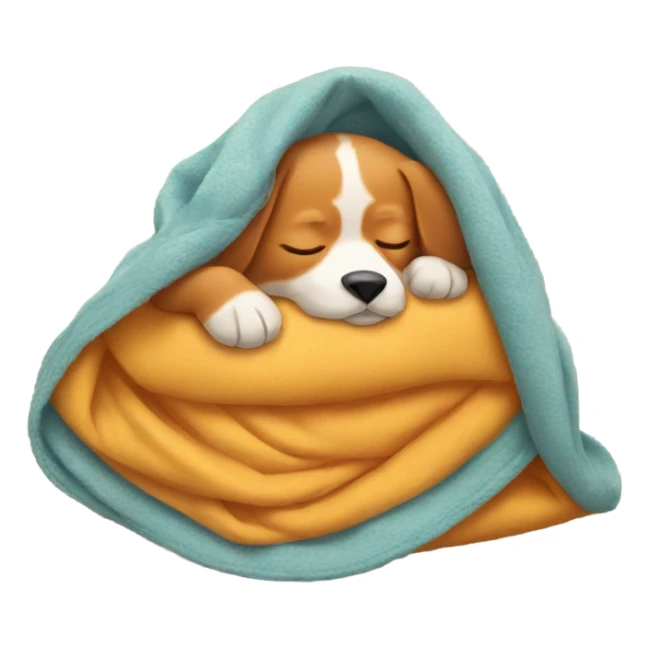 Ginger dog sleeping in a cozy blanket sticker