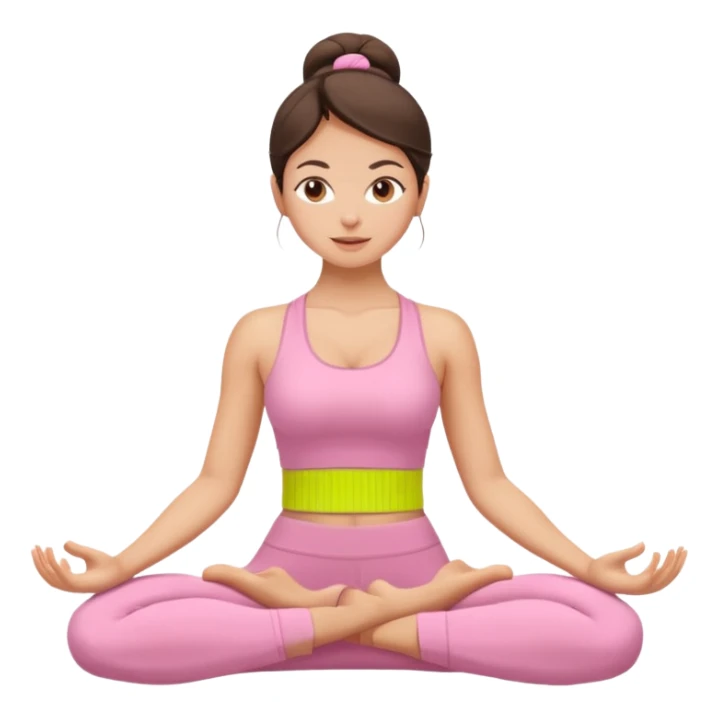White brunette yoga girl light pink clothes  sticker