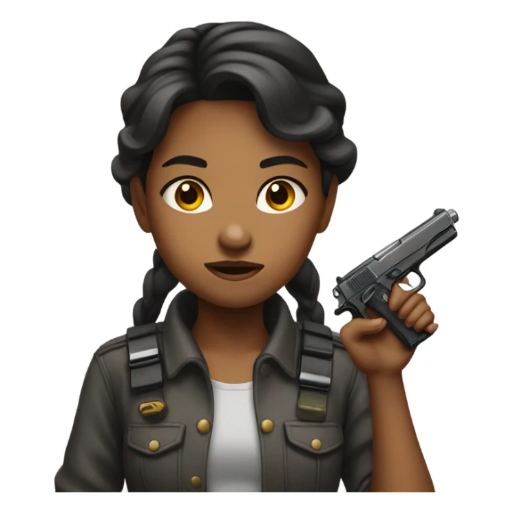 girl holding gun sticker