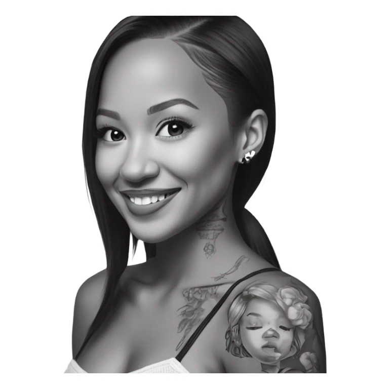 3d Hyper Realistic tattoo Karrueche Tran photo  sticker