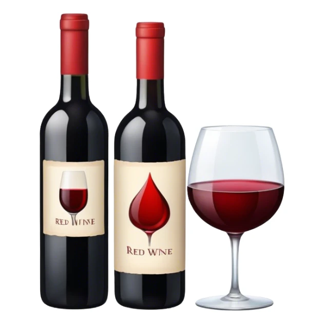 a bottle of red wine and a glass of red wine sticker