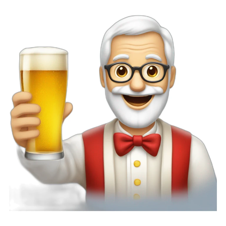 Père Noël offrant un verre de bière à un enfant comme cadeau sticker