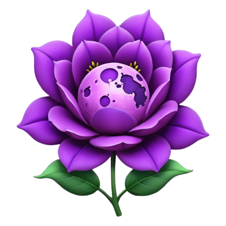 dark purple blossom with a purple Moon sticker