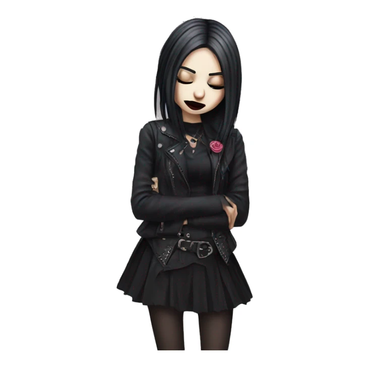 Goth girl kissing sticker