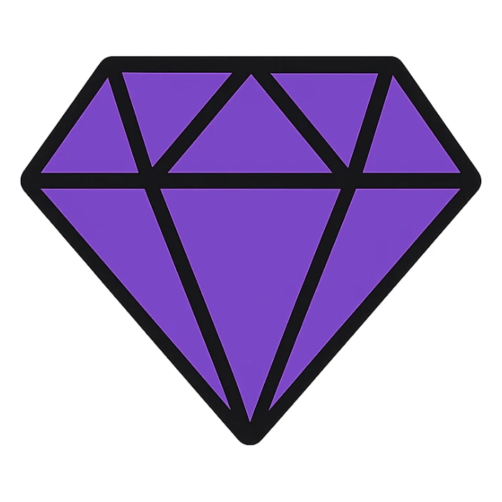 diamond icon in a rich #534172 purple color, clean and modern sticker
