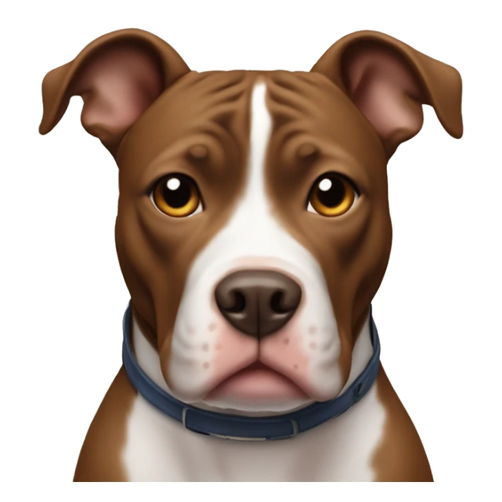 Brown pit bull with white on right side of face sticker