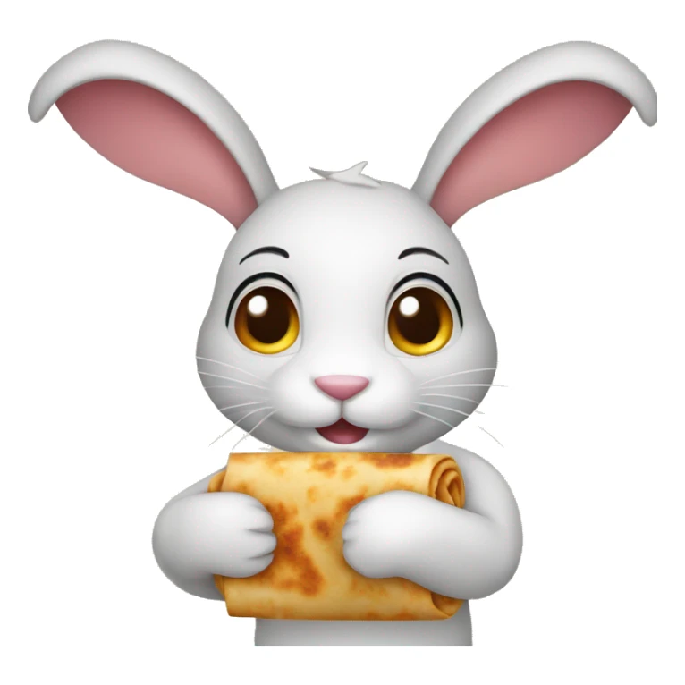 Bunny rabbit holding gyros pita wrap sticker