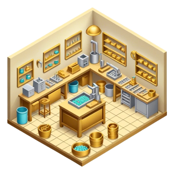 Isometric small jewelry factory gold sticker
