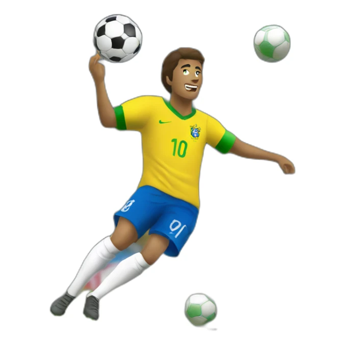brazilian soccer player volley shot sticker