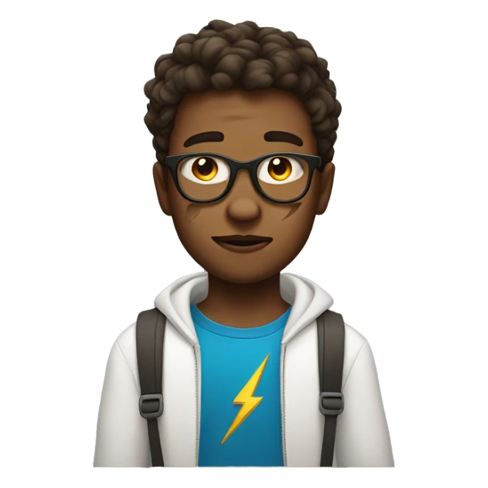 Boy with glasses and lightning shaped scar on his forehead  sticker