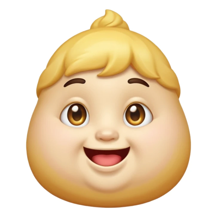 fantasy mascot named Womplepop featuring chubby soft shape sparkly eyes mischievous grin modern emoji style sticker