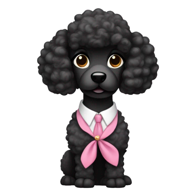 Black poodle in skirt business suit sticker