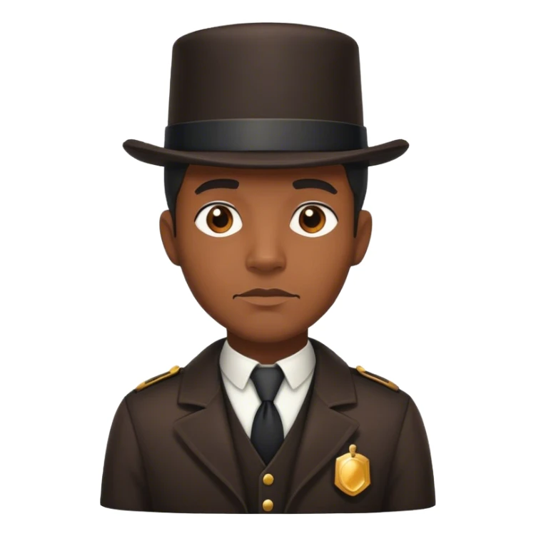 Black Detective with a tophat sticker