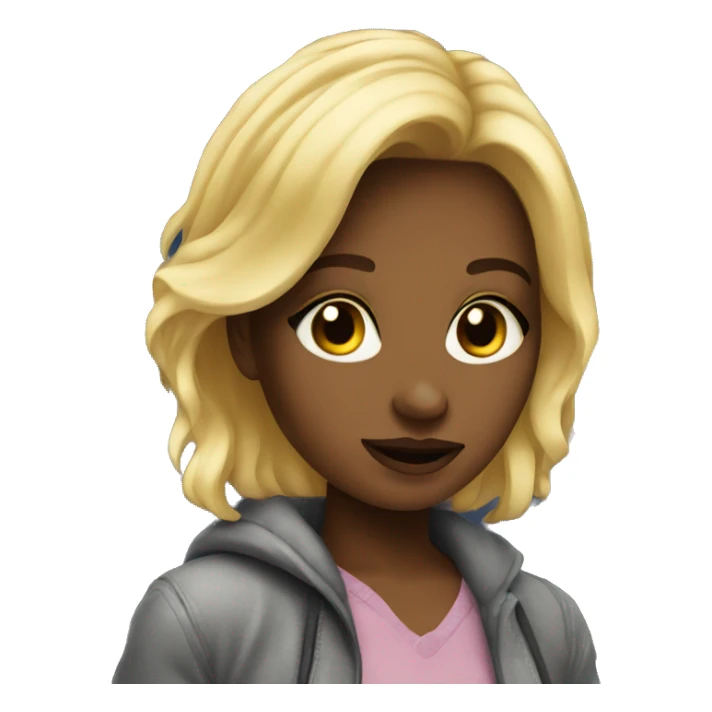 blonde girl in city night sticker