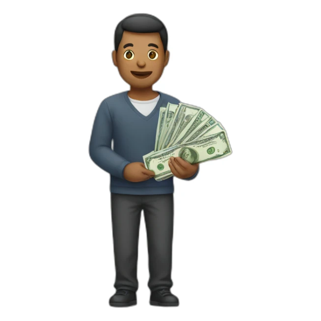 PERSON HOLDING MONEY sticker