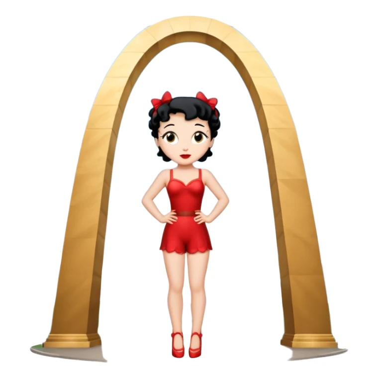 Betty Boop Standing under the Saint Louis Arch sticker