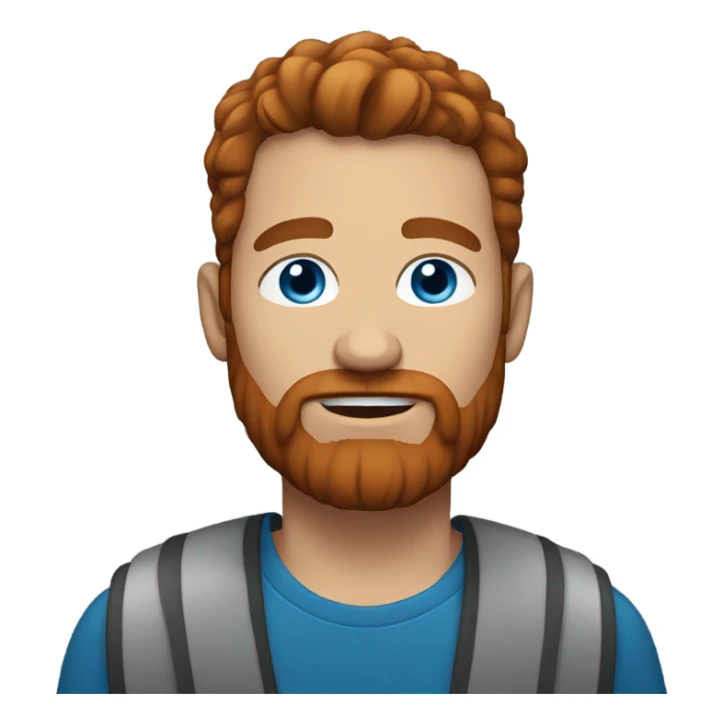 Man with blue eyes and brown hair and red beard sticker