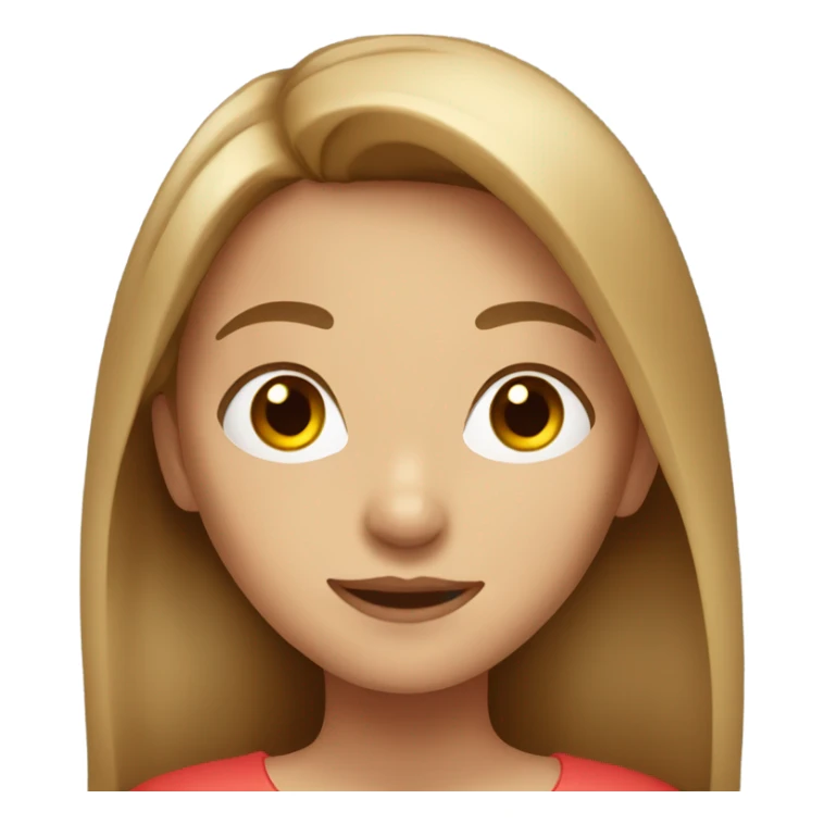 girl with light brown hair and red blinks  sticker