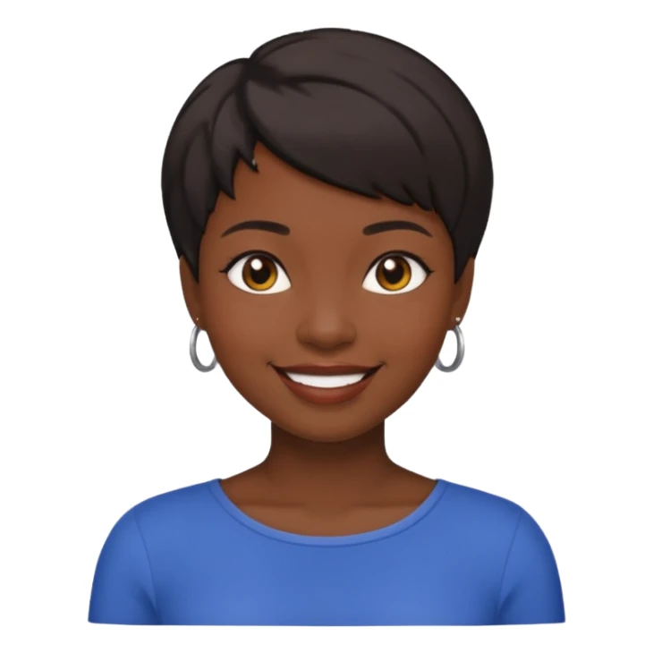 visage femme noire cheveux court sticker