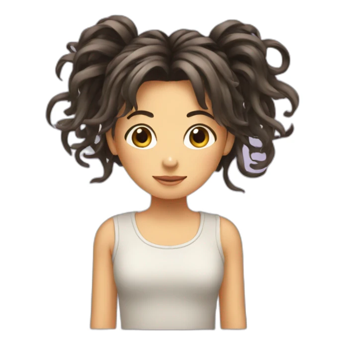 a girl with noodleshair sticker