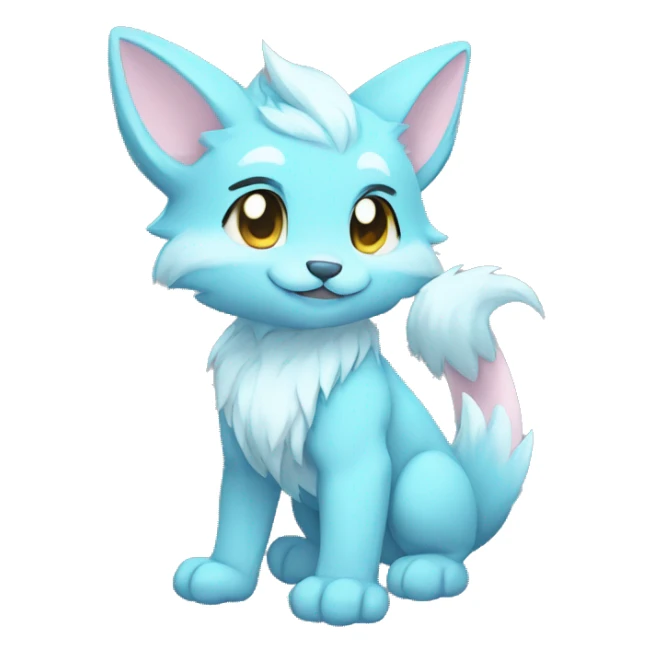 Anthro-Pastel-Fur-Sona-Chibi-Shiny-Fakémon full body sticker