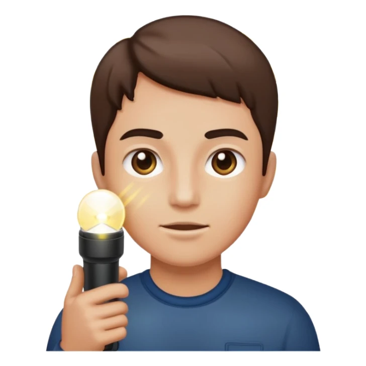 Night time story with flash light shining up on face sticker