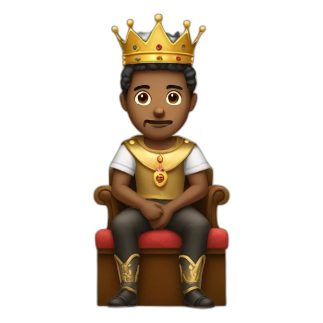 King sitting without a crown sticker