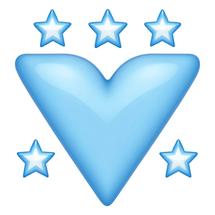 lightblue heart whit 3 stars pointing in the right position sticker