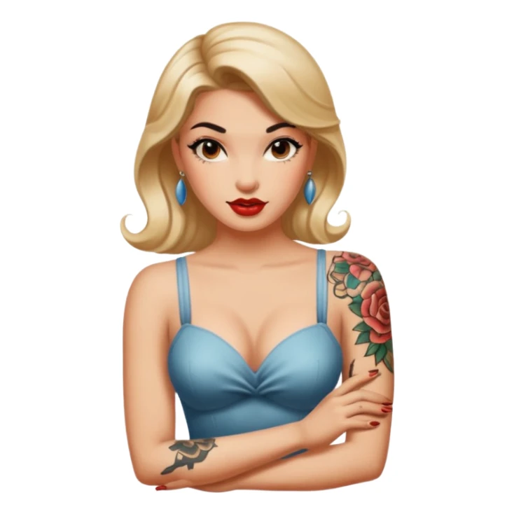 in arm pin-up tattoo all-over sticker