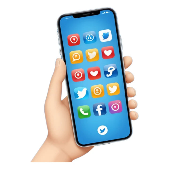 Ads on phone blue colors social media sticker