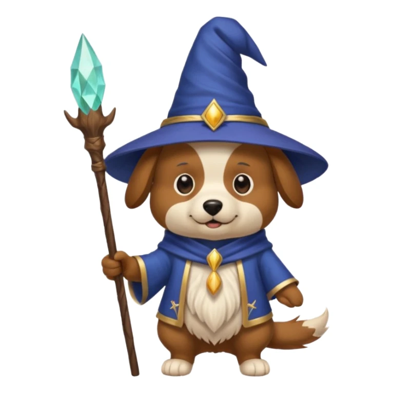 Dog wizard sticker