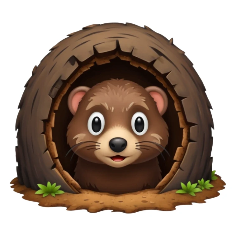 Mole coming out of a hole sticker