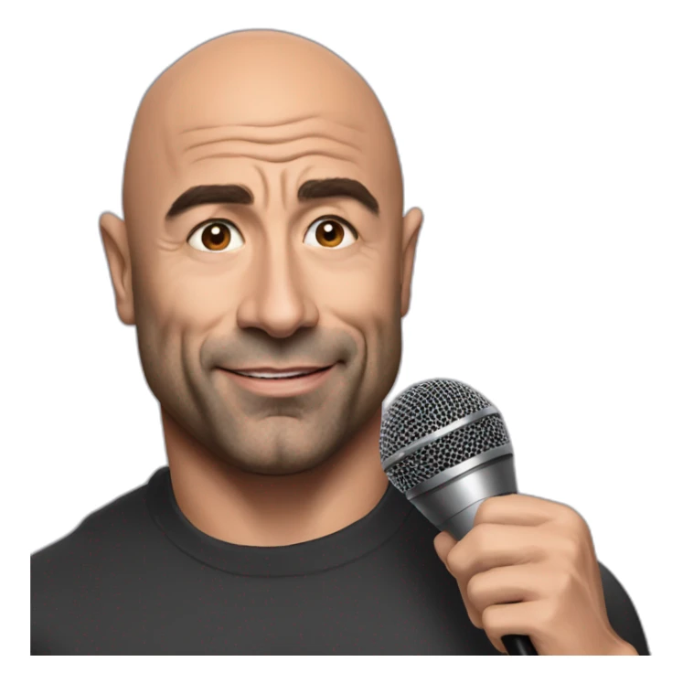 Joe Rogan podcast with a microphone sticker