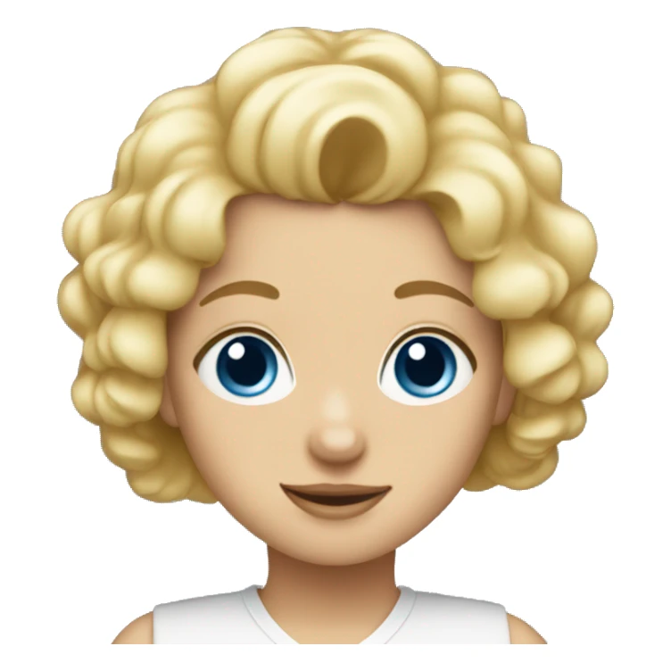 Blonde girl blue eyes holding spitz  sticker