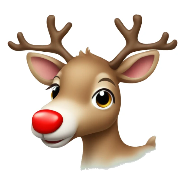 Baby Christmas Reindeer with red nose sticker