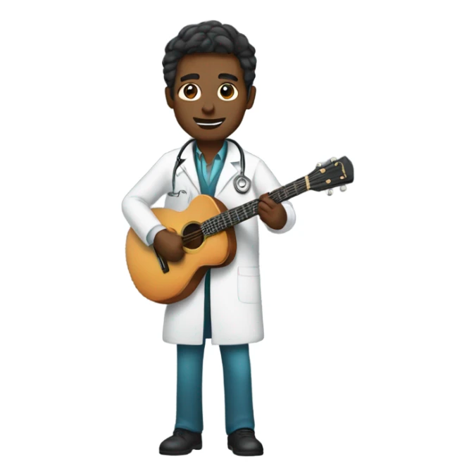 A male doctor playing the guitar sticker
