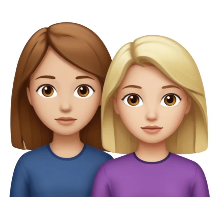 Maman cheveux marrons et fille cheveux blond sticker