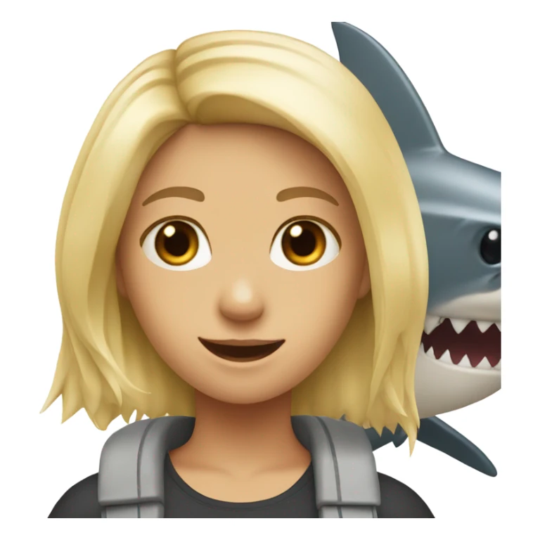 Shark with a blonde girl on the back sticker