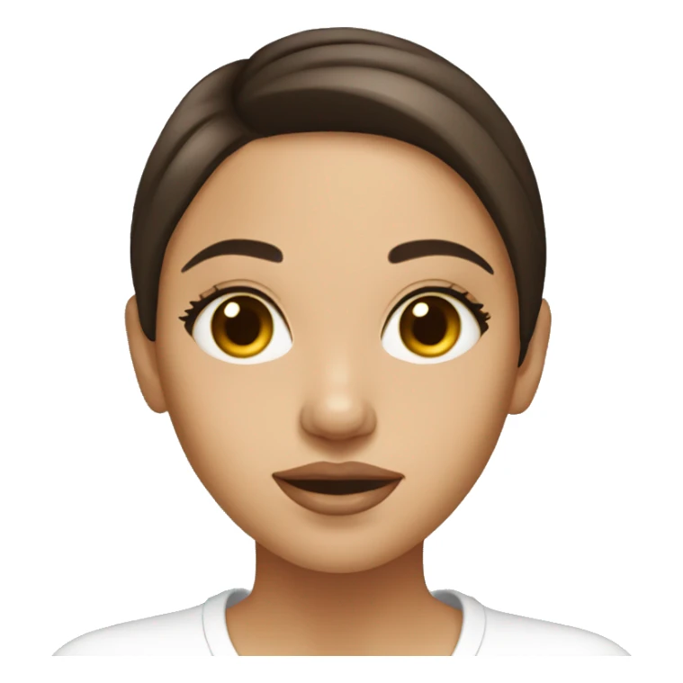 Brunette girl applying cream on face sticker