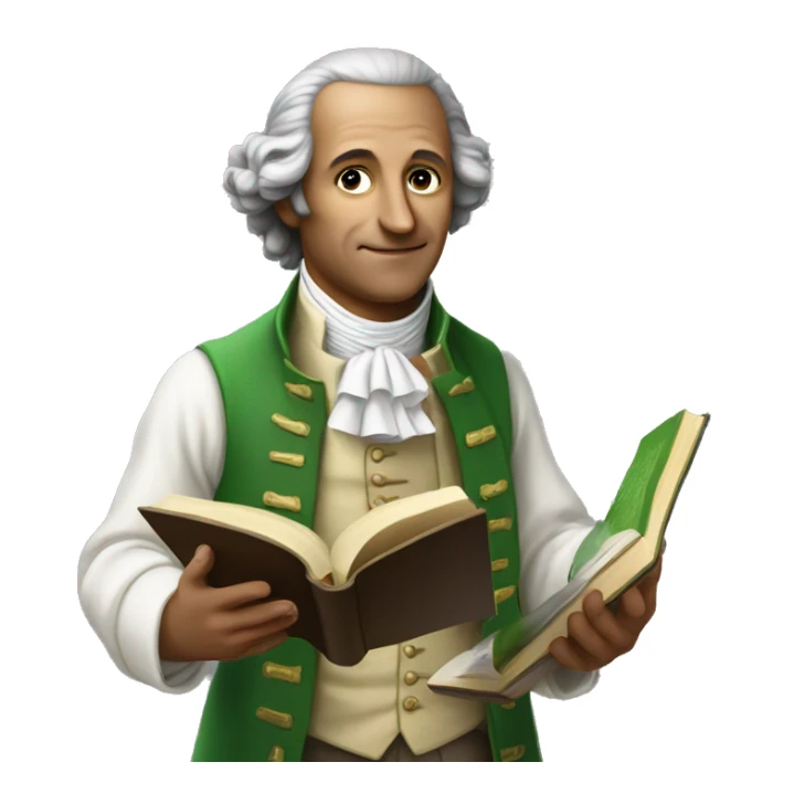 Goethe holds a book in his hand sticker