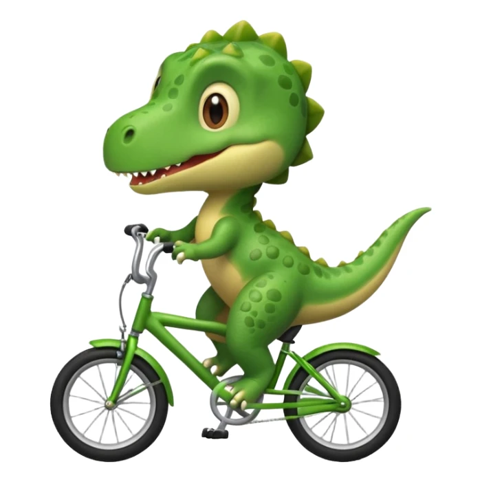 Baby dinosaur riding a bike  sticker