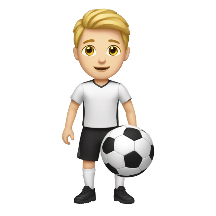 white kid with a soccer ball in his feet sticker