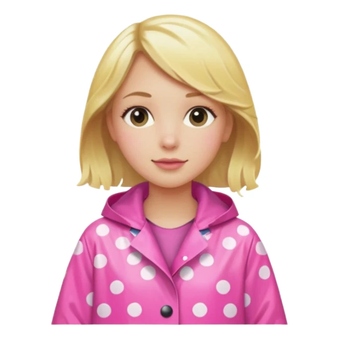Blonde girl in a pink polka dot raincoat sticker