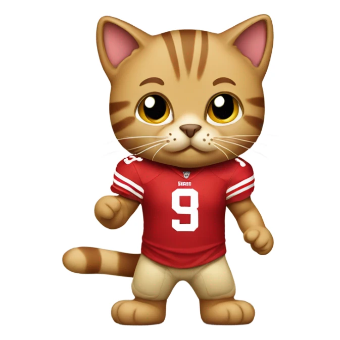 Cat wearing 49ers Jersey  sticker