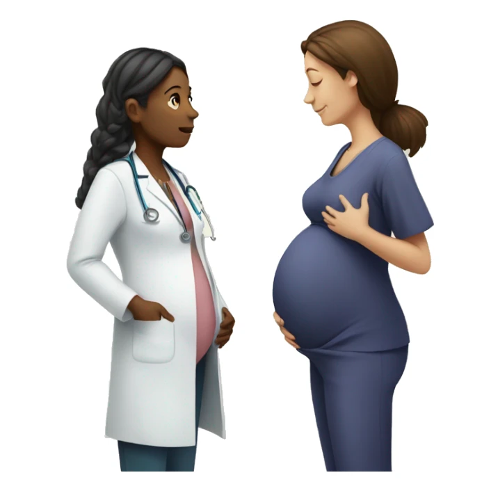 pregnant woman talking to a doctor sticker